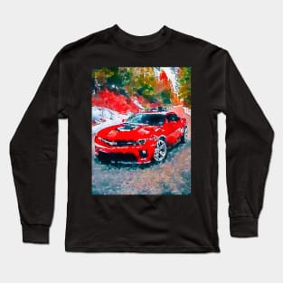 Camaro Vermelho - Pixel Art Long Sleeve T-Shirt